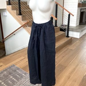MUJI brand, wide cotton drawstring pants